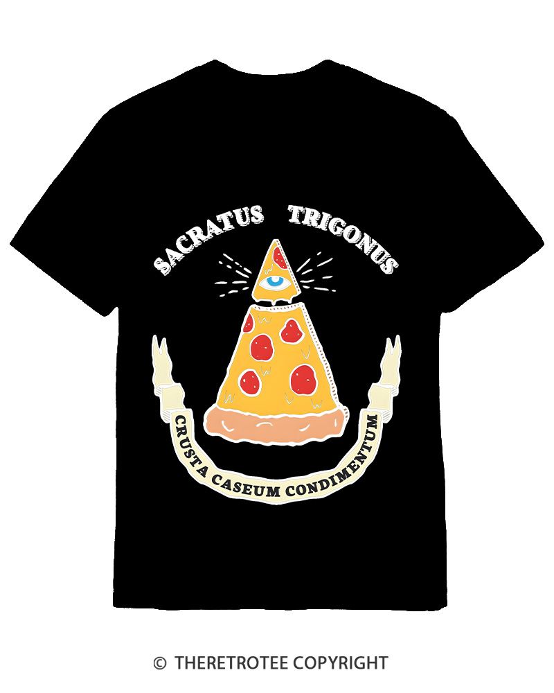 TheRetroTee Sacred Triangle Pizza Cotton T-Shirt