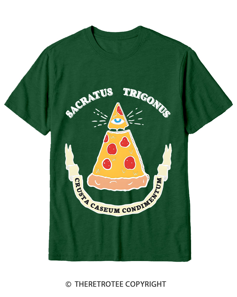 TheRetroTee Sacred Triangle Pizza Cotton T-Shirt