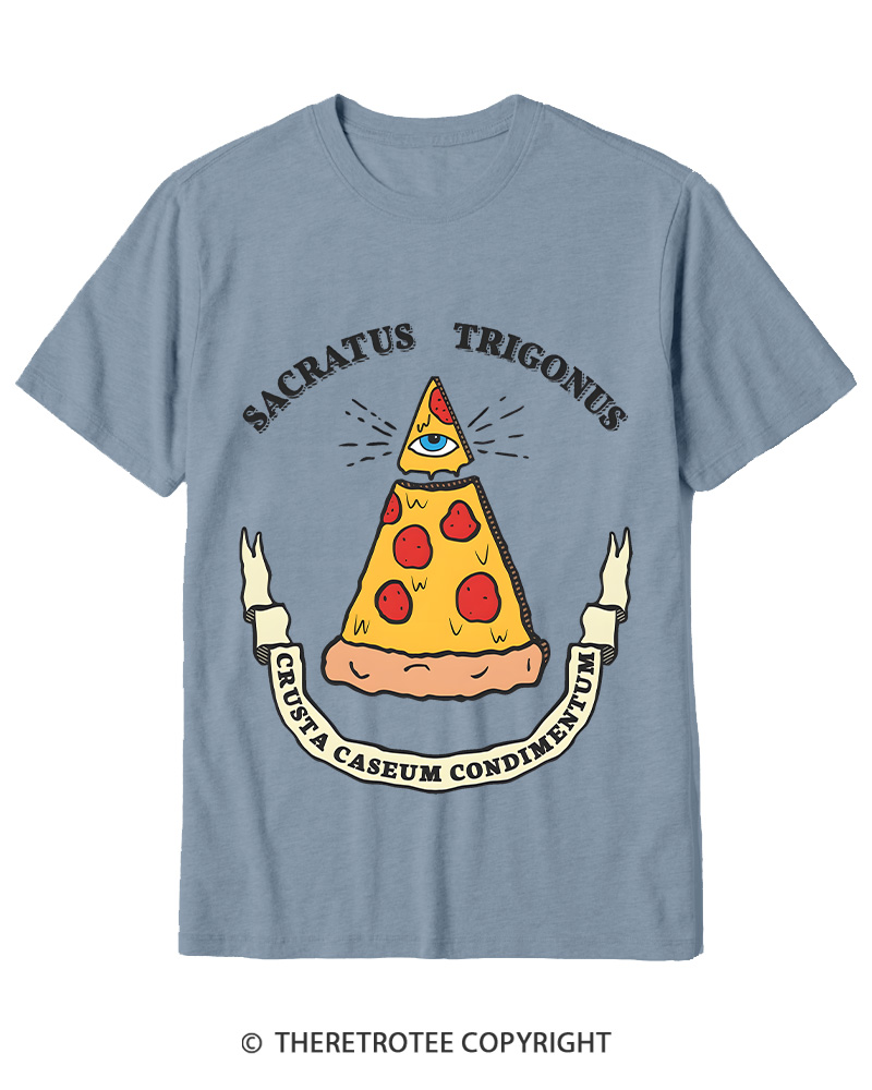 TheRetroTee Sacred Triangle Pizza Cotton T-Shirt