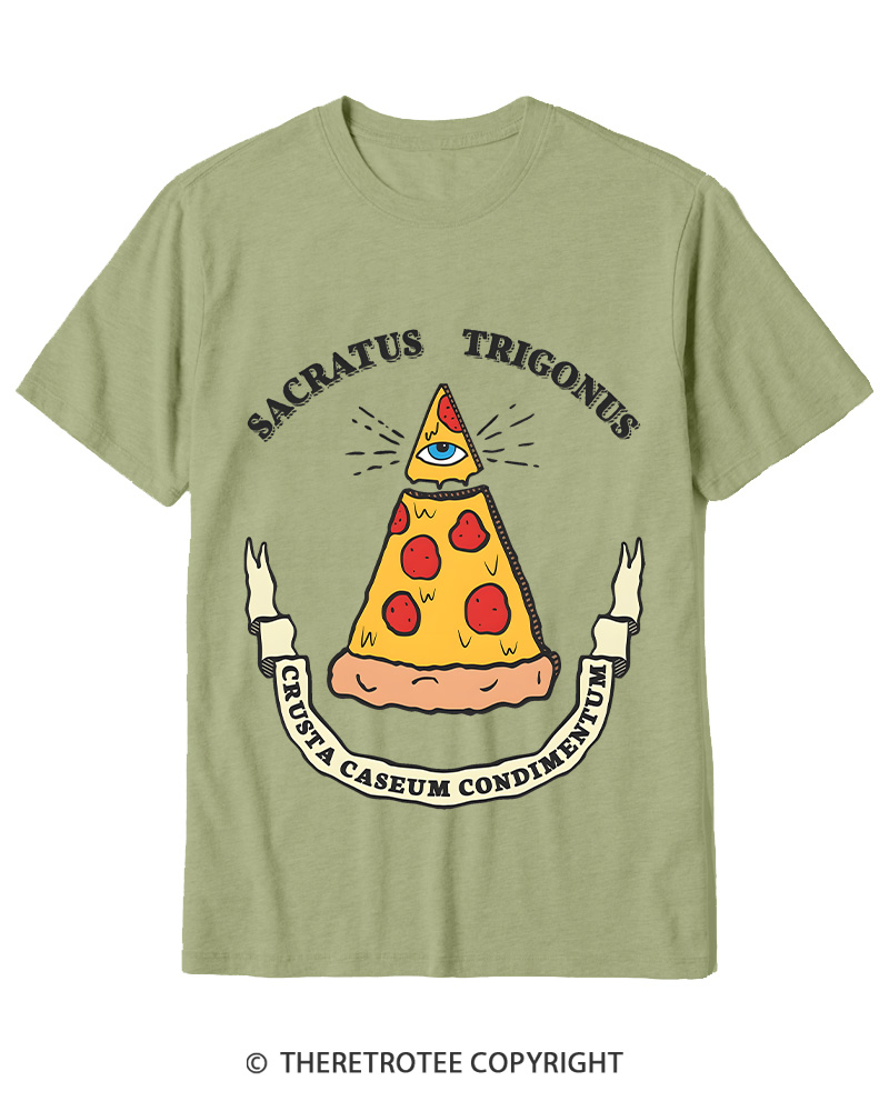 TheRetroTee Sacred Triangle Pizza Cotton T-Shirt