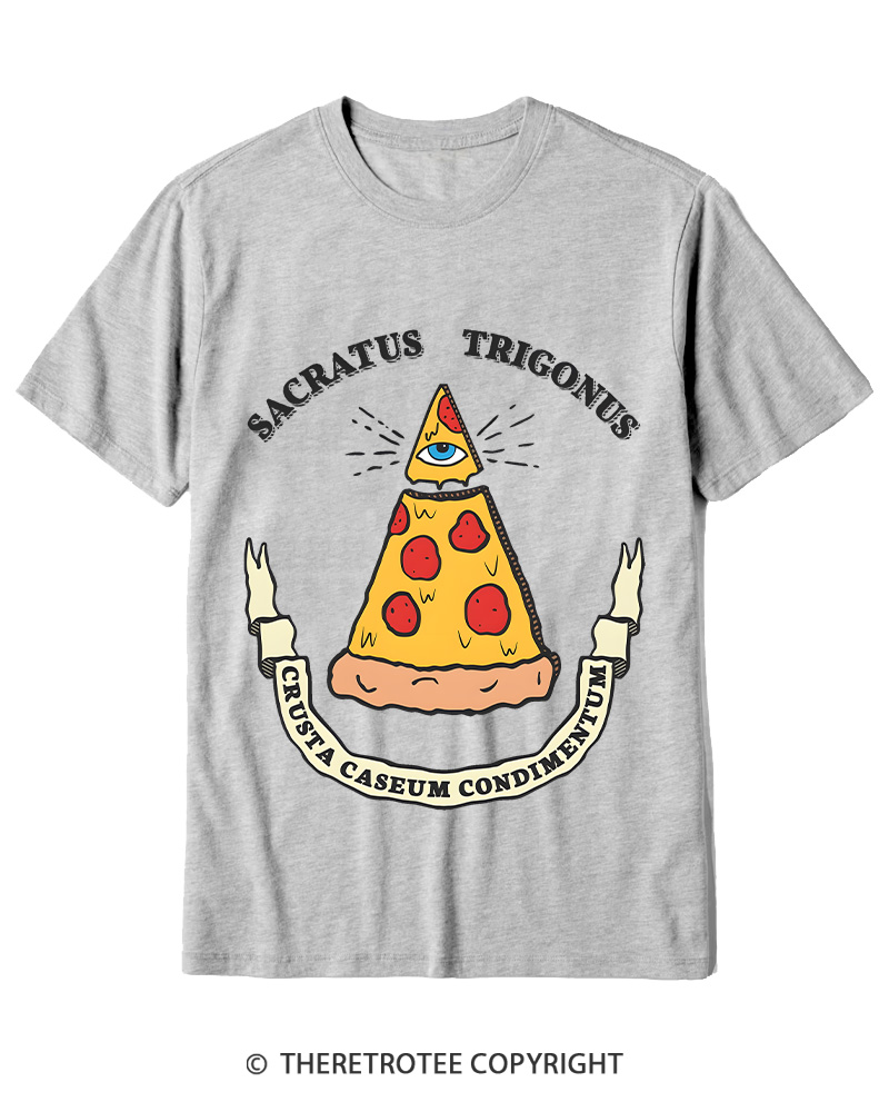 TheRetroTee Sacred Triangle Pizza Cotton T-Shirt
