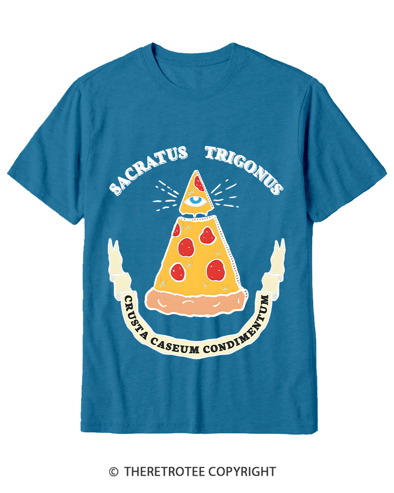 TheRetroTee Sacred Triangle Pizza Cotton T-Shirt