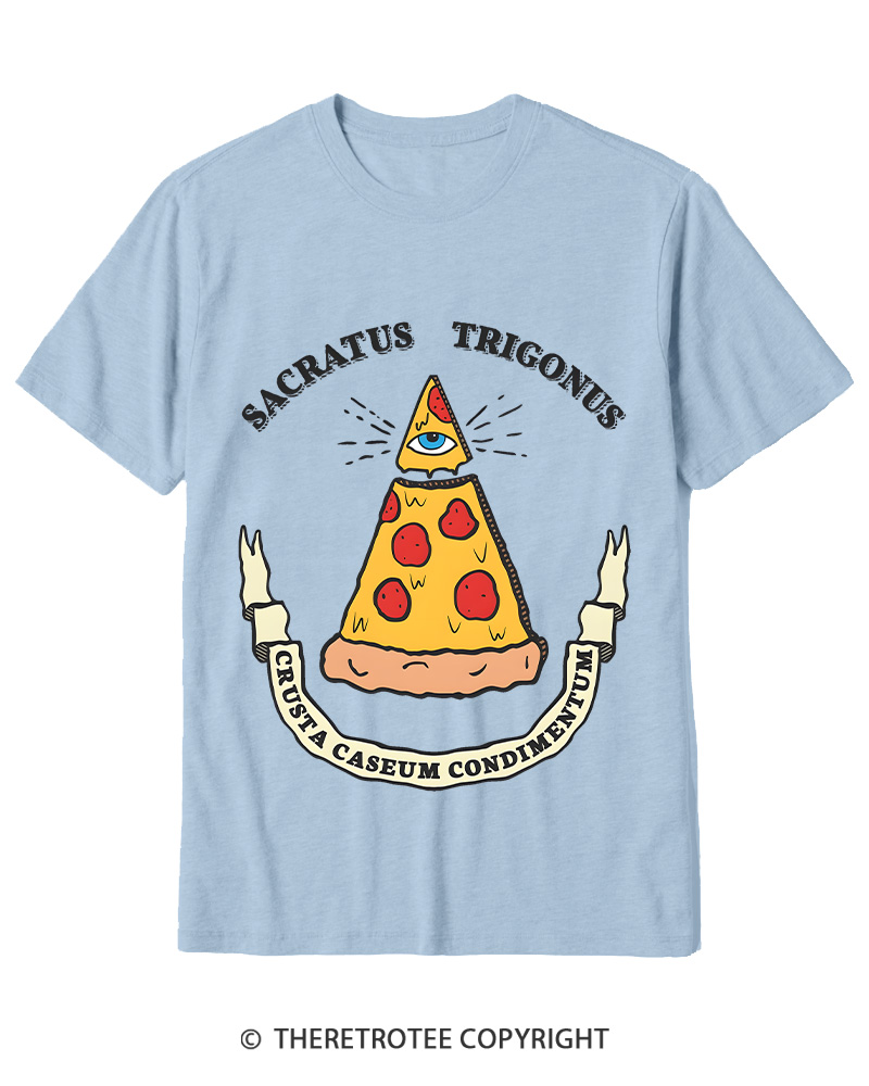 TheRetroTee Sacred Triangle Pizza Cotton T-Shirt