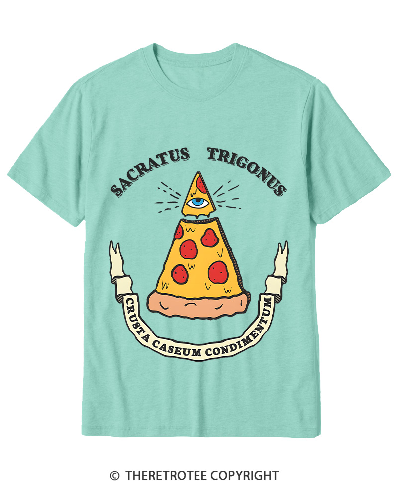 TheRetroTee Sacred Triangle Pizza Cotton T-Shirt