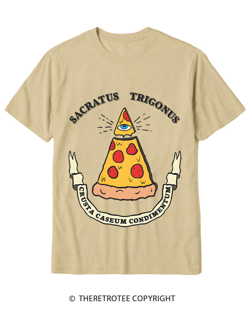 TheRetroTee Sacred Triangle Pizza Cotton T-Shirt