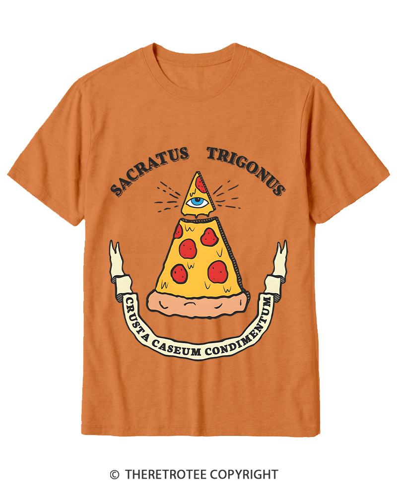 TheRetroTee Sacred Triangle Pizza Cotton T-Shirt