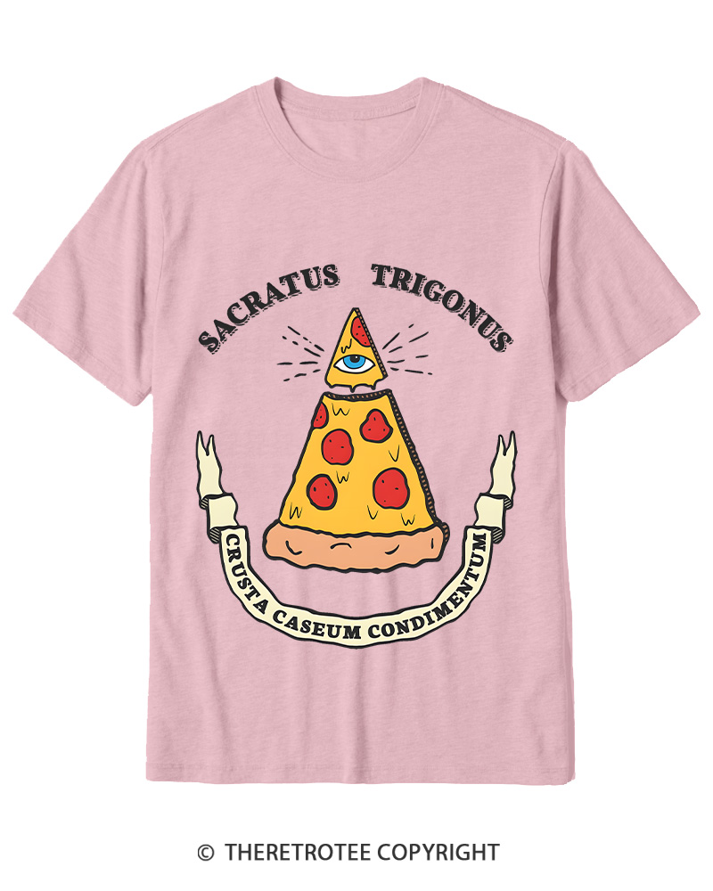 TheRetroTee Sacred Triangle Pizza Cotton T-Shirt