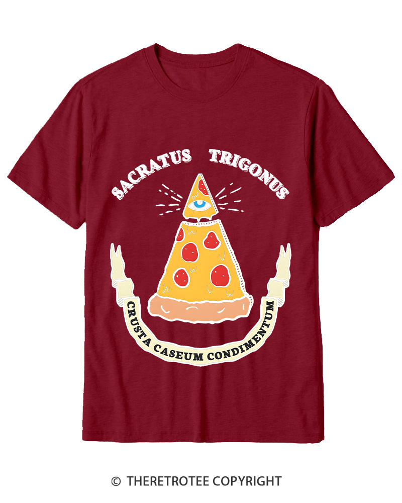 TheRetroTee Sacred Triangle Pizza Cotton T-Shirt