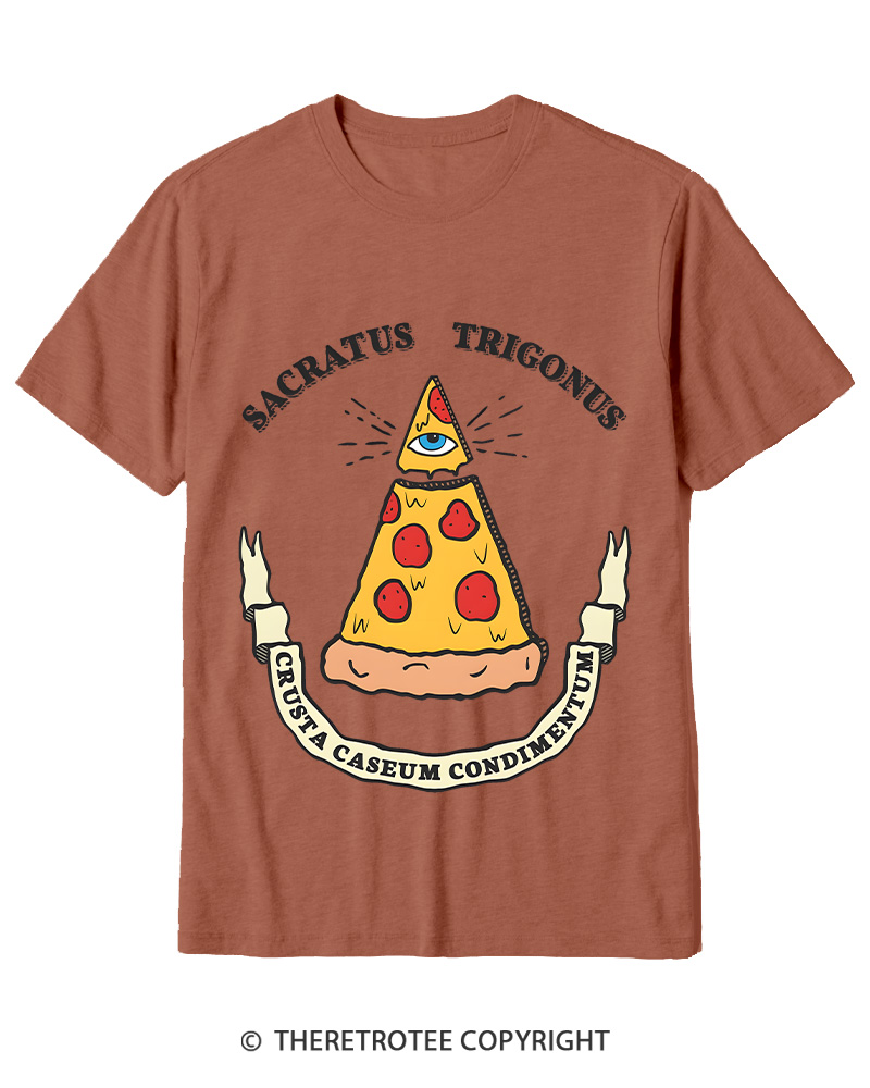 TheRetroTee Sacred Triangle Pizza Cotton T-Shirt