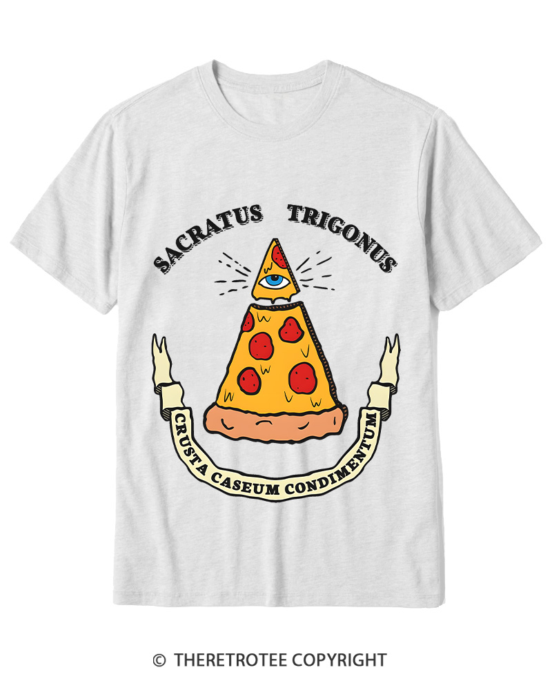 TheRetroTee Sacred Triangle Pizza Cotton T-Shirt