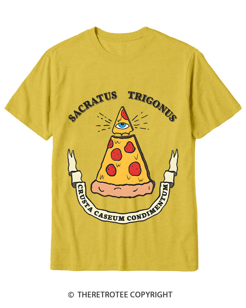 TheRetroTee Sacred Triangle Pizza Cotton T-Shirt