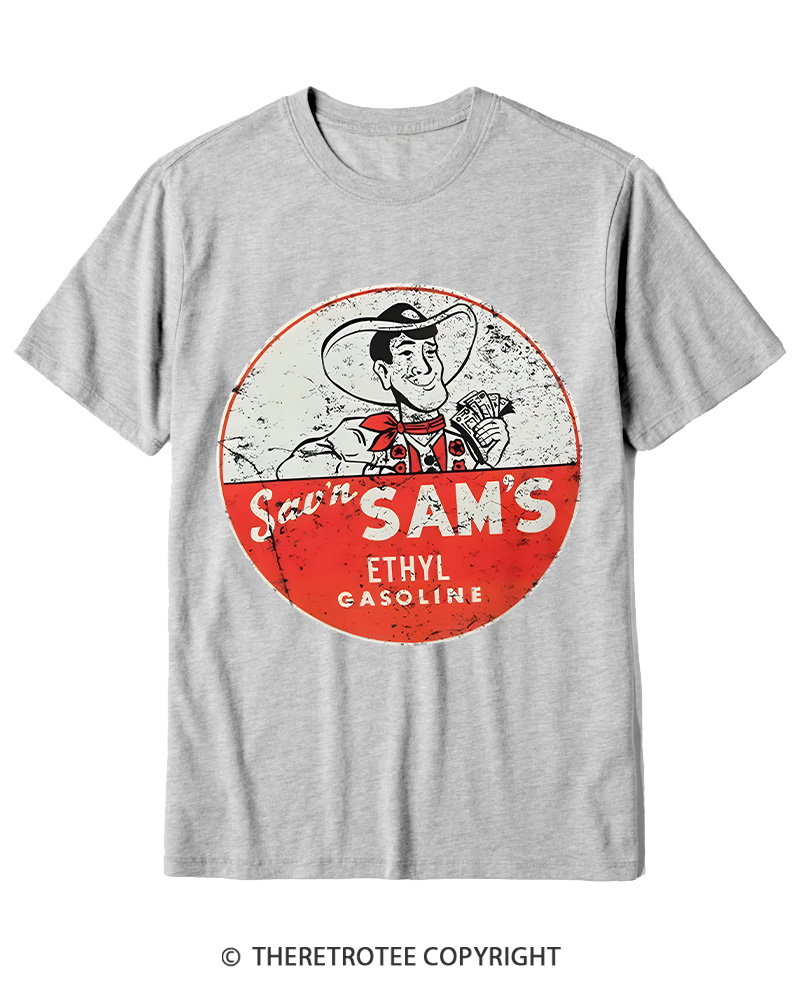 TheRetroTee Sav'n Sam's Service Stations 1950s Cotton T-Shirt