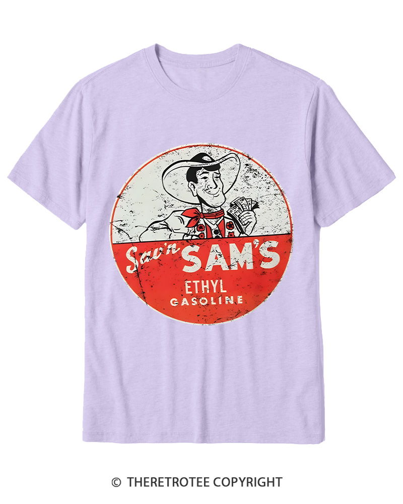 TheRetroTee Sav'n Sam's Service Stations 1950s Cotton T-Shirt