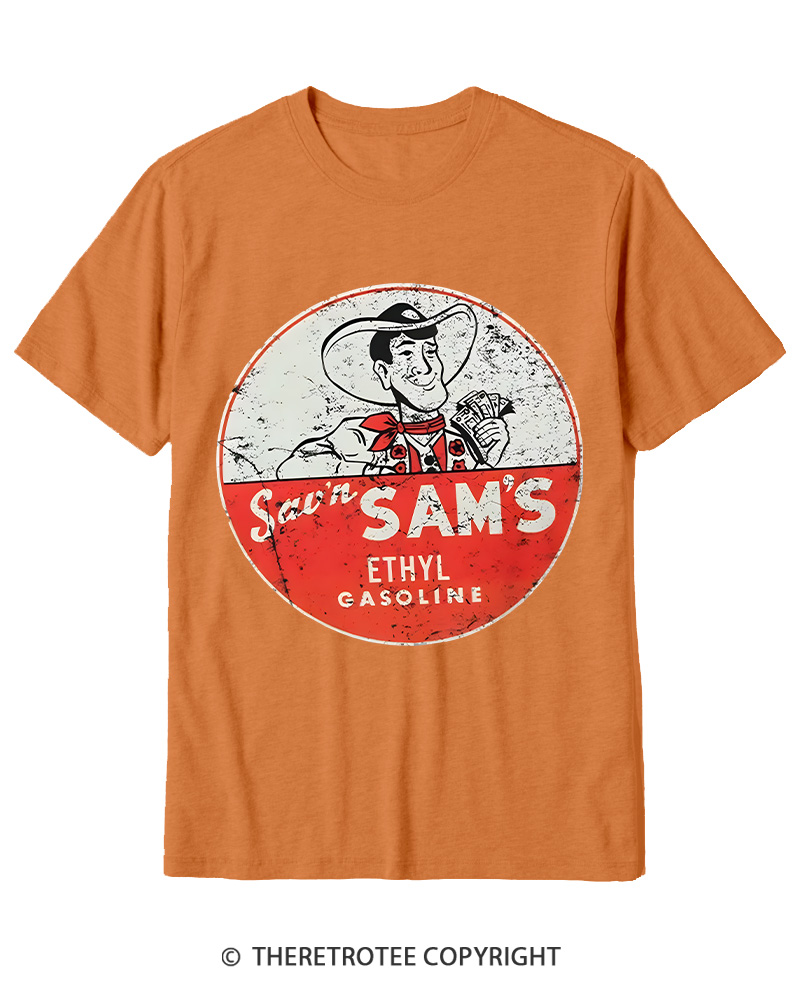 TheRetroTee Sav'n Sam's Service Stations 1950s Cotton T-Shirt