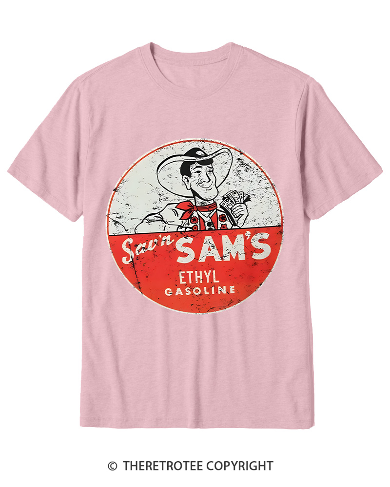 TheRetroTee Sav'n Sam's Service Stations 1950s Cotton T-Shirt