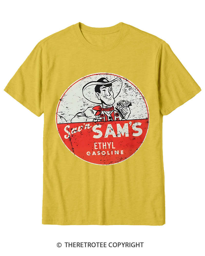 TheRetroTee Sav'n Sam's Service Stations 1950s Cotton T-Shirt