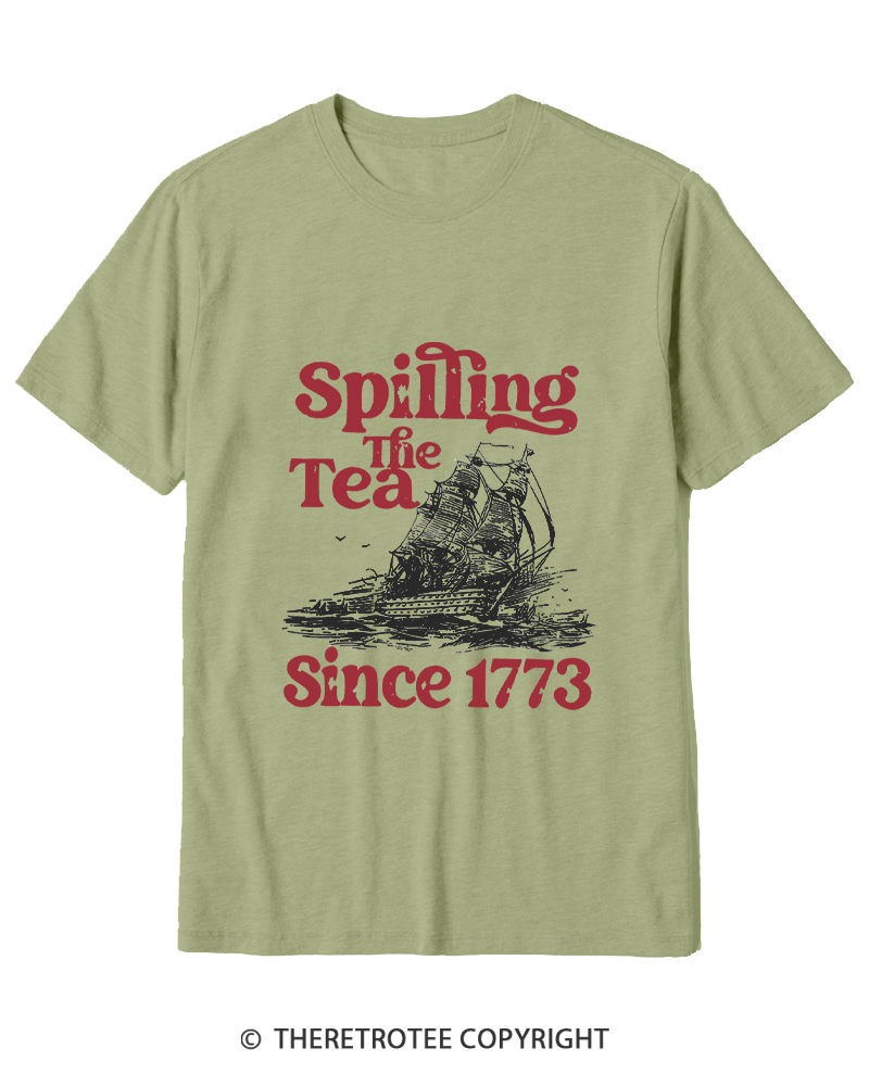 TheRetroTee Spilling The Tea Since 1773 Cotton T-Shirt