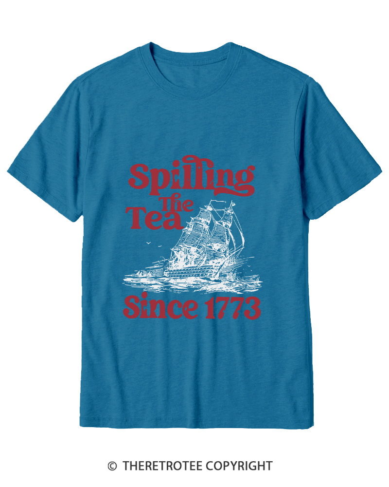 TheRetroTee Spilling The Tea Since 1773 Cotton T-Shirt