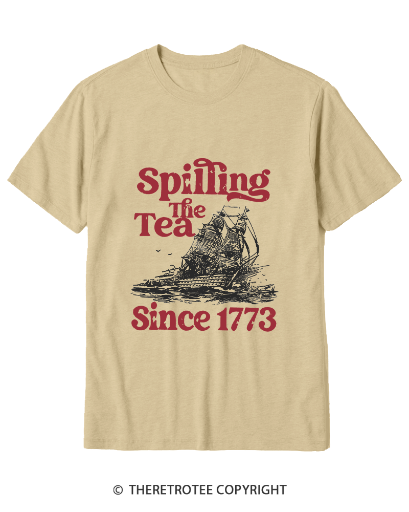 TheRetroTee Spilling The Tea Since 1773 Cotton T-Shirt
