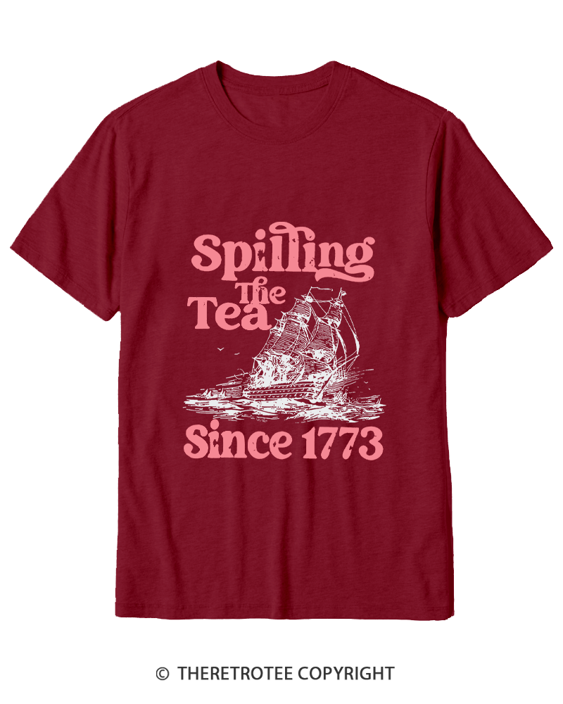 TheRetroTee Spilling The Tea Since 1773 Cotton T-Shirt