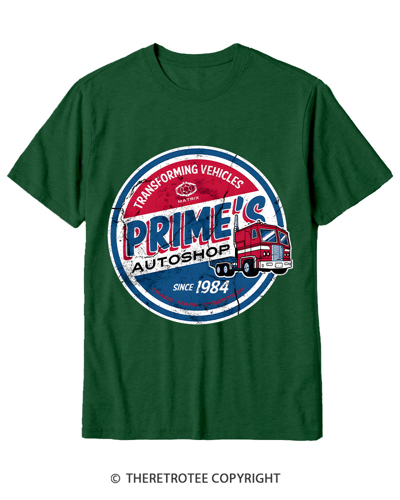 TheRetroTee Prime’s Autoshop 1980s Cotton T-Shirt