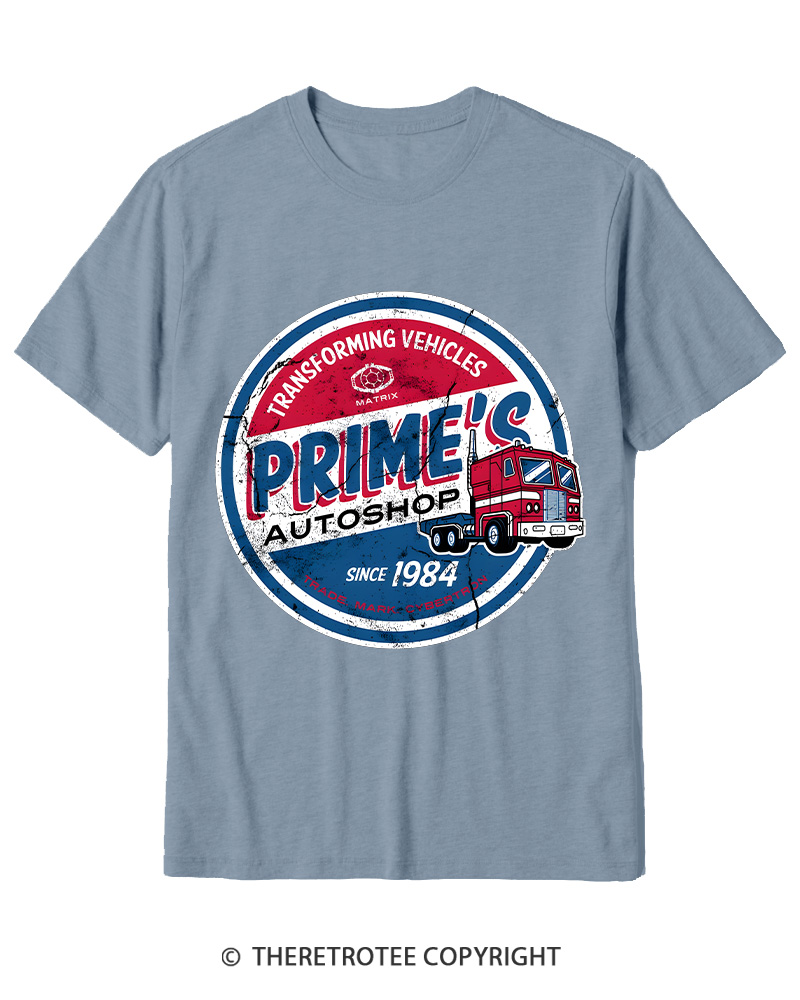 TheRetroTee Prime’s Autoshop 1980s Cotton T-Shirt