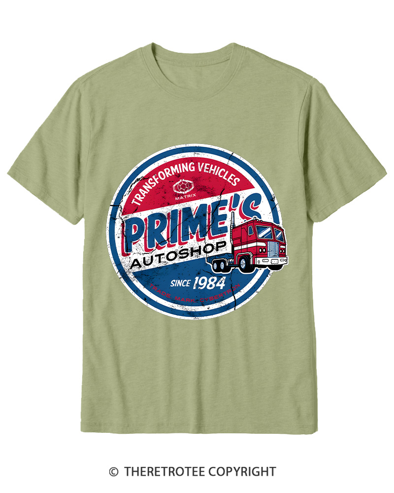 TheRetroTee Prime’s Autoshop 1980s Cotton T-Shirt