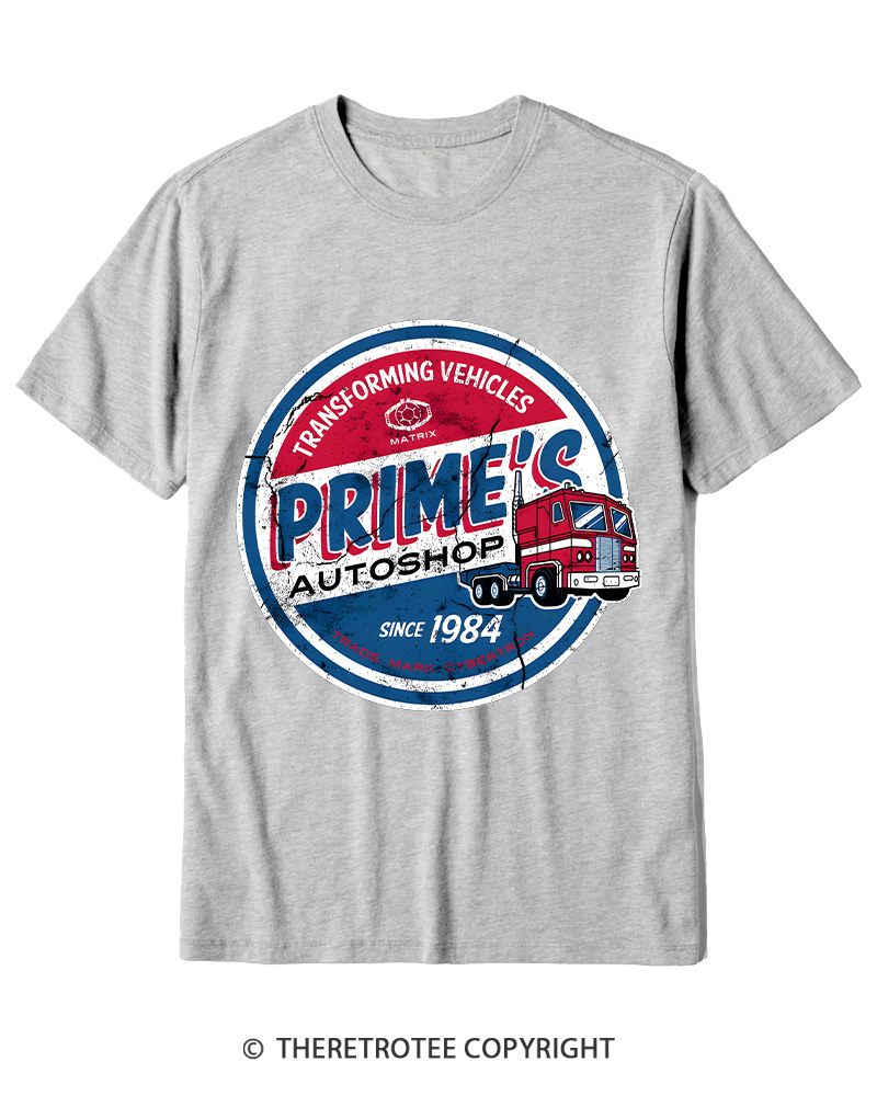 TheRetroTee Prime’s Autoshop 1980s Cotton T-Shirt