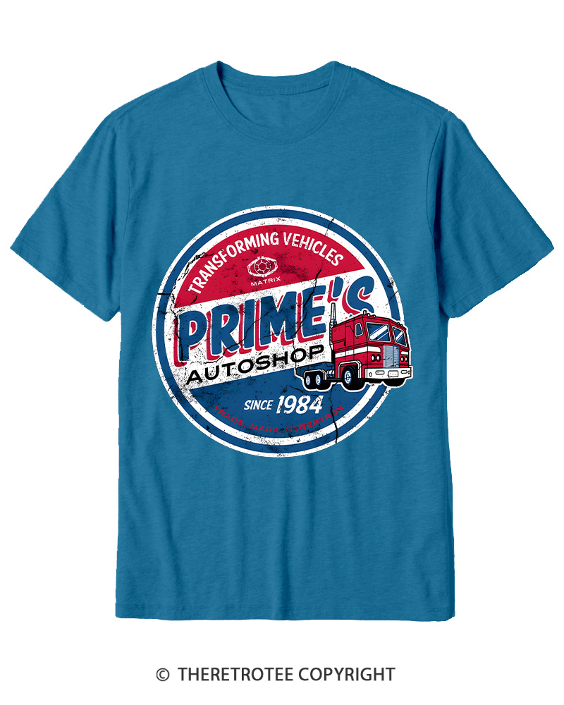 TheRetroTee Prime’s Autoshop 1980s Cotton T-Shirt