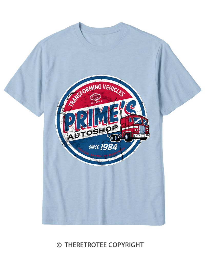 TheRetroTee Prime’s Autoshop 1980s Cotton T-Shirt