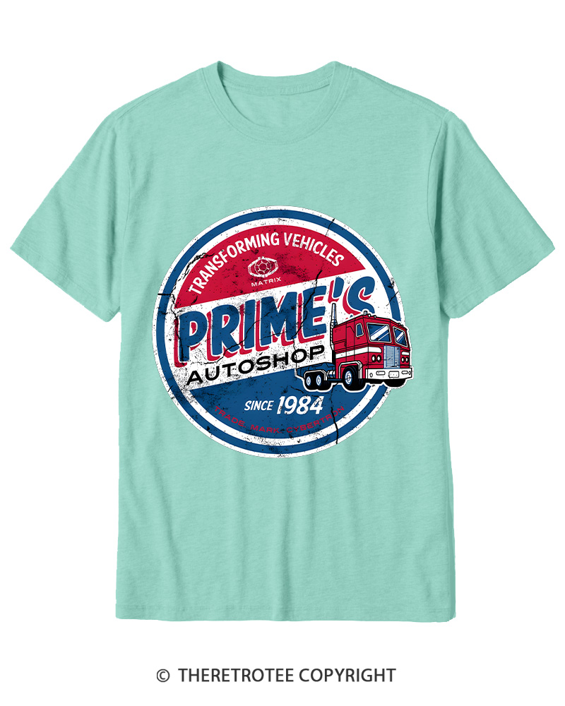 TheRetroTee Prime’s Autoshop 1980s Cotton T-Shirt