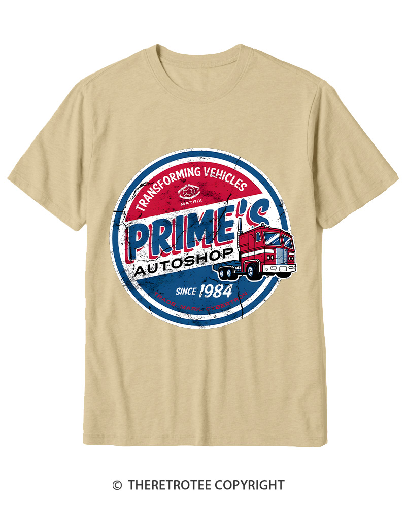 TheRetroTee Prime’s Autoshop 1980s Cotton T-Shirt