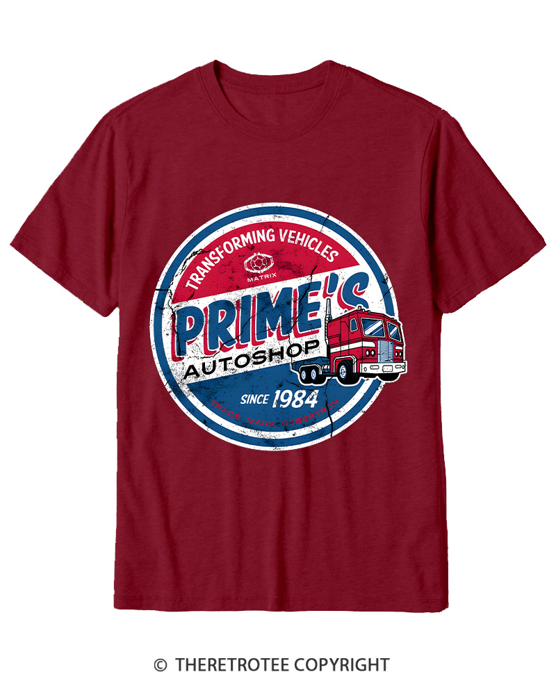 TheRetroTee Prime’s Autoshop 1980s Cotton T-Shirt