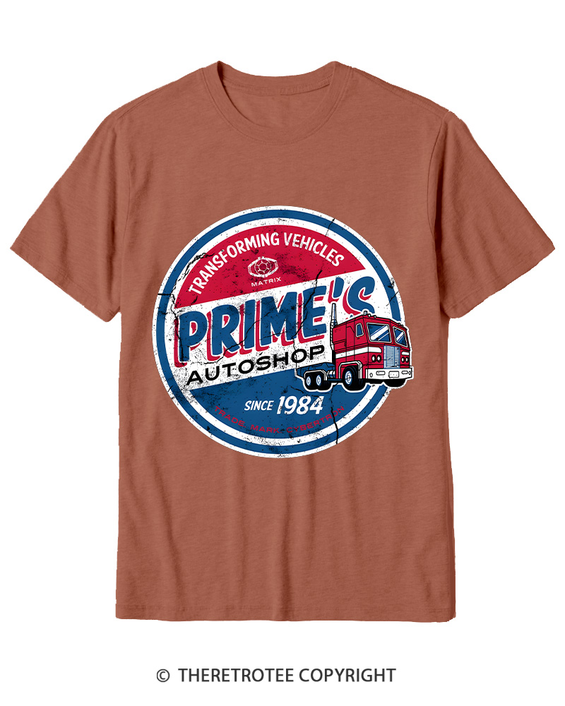 TheRetroTee Prime’s Autoshop 1980s Cotton T-Shirt