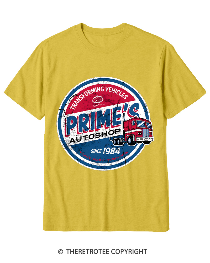 TheRetroTee Prime’s Autoshop 1980s Cotton T-Shirt