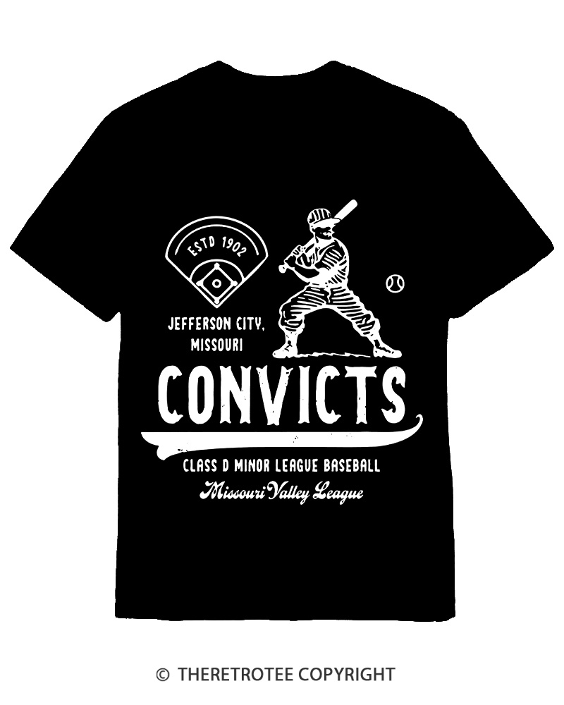TheRetroTee 1900s River Valley Convicts Retro Cotton T-Shirt
