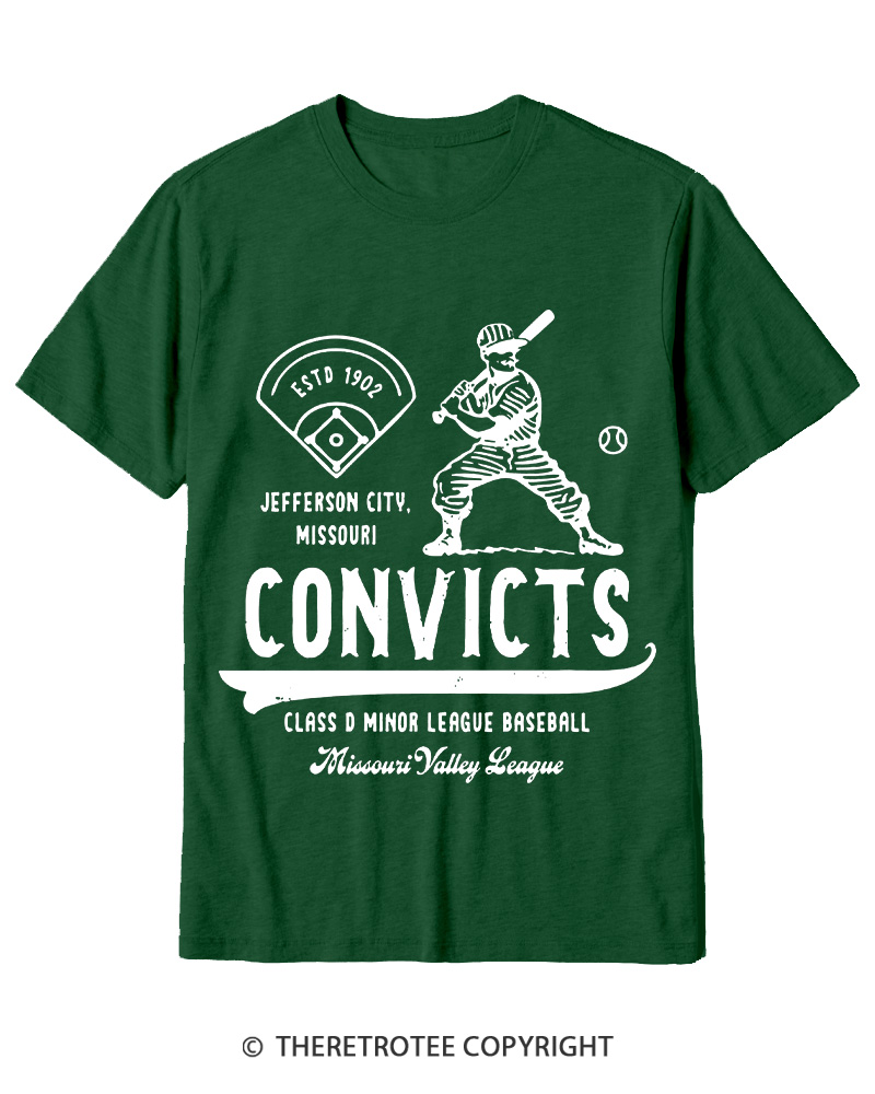 TheRetroTee 1900s River Valley Convicts Retro Cotton T-Shirt