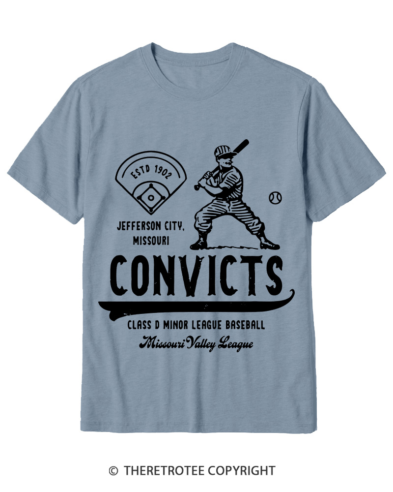 TheRetroTee 1900s River Valley Convicts Retro Cotton T-Shirt