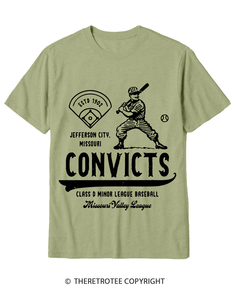 TheRetroTee 1900s River Valley Convicts Retro Cotton T-Shirt