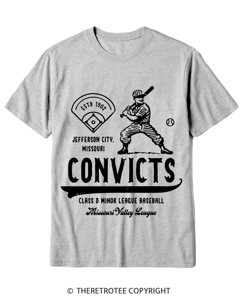 TheRetroTee 1900s River Valley Convicts Retro Cotton T-Shirt