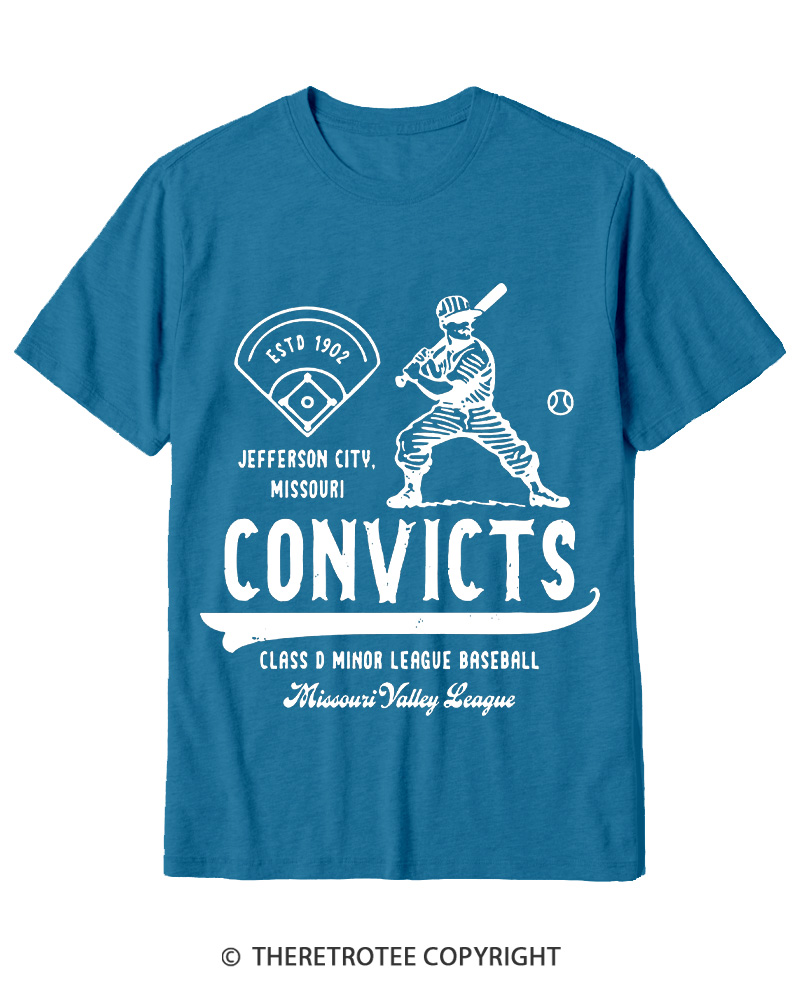 TheRetroTee 1900s River Valley Convicts Retro Cotton T-Shirt