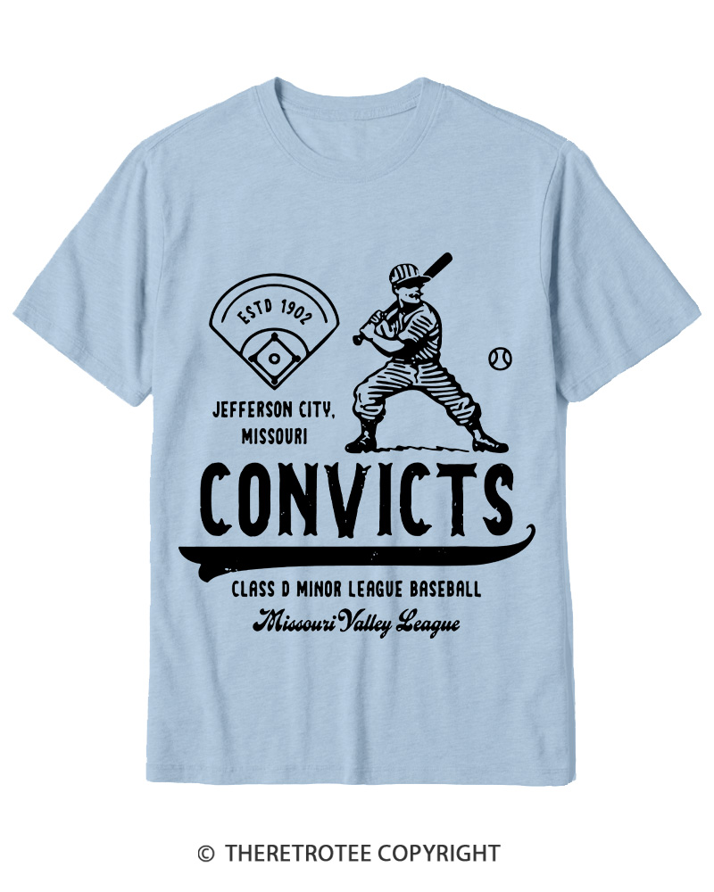 TheRetroTee 1900s River Valley Convicts Retro Cotton T-Shirt