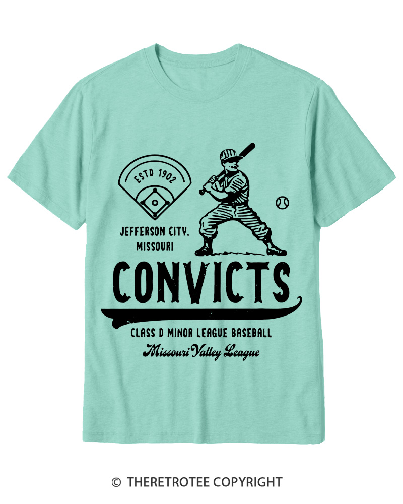 TheRetroTee 1900s River Valley Convicts Retro Cotton T-Shirt