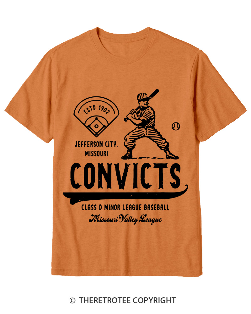 TheRetroTee 1900s River Valley Convicts Retro Cotton T-Shirt