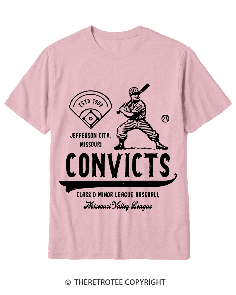 TheRetroTee 1900s River Valley Convicts Retro Cotton T-Shirt
