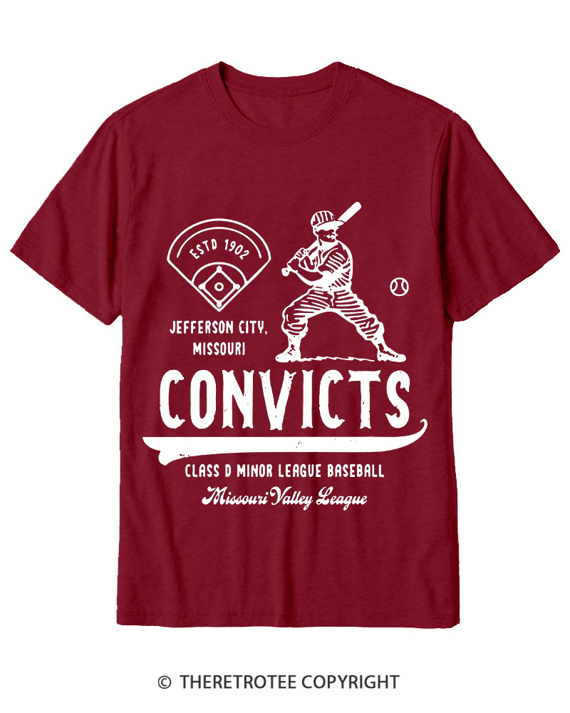 TheRetroTee 1900s River Valley Convicts Retro Cotton T-Shirt