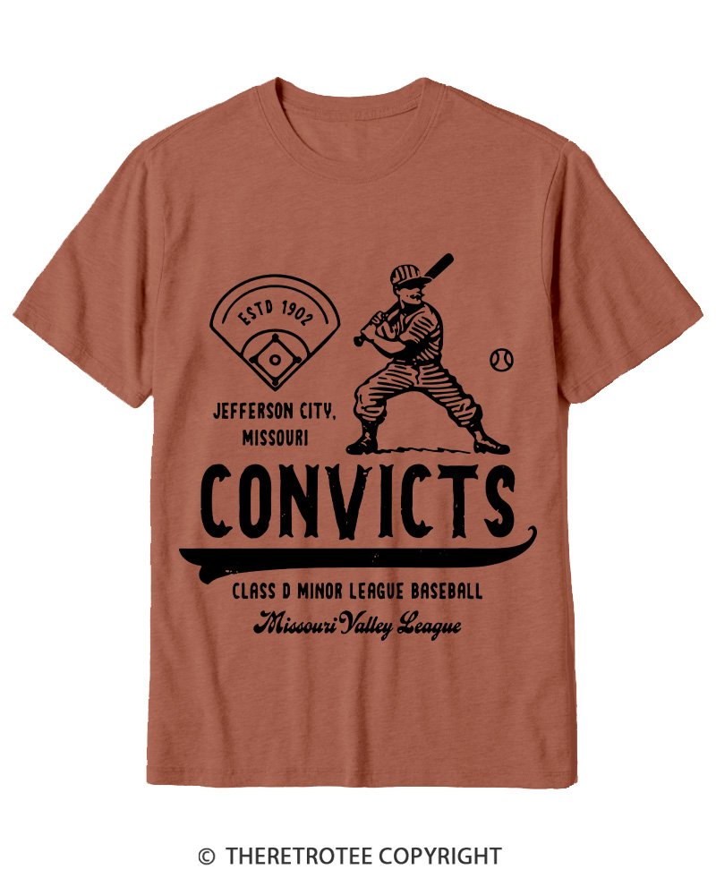 TheRetroTee 1900s River Valley Convicts Retro Cotton T-Shirt