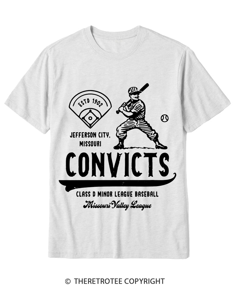 TheRetroTee 1900s River Valley Convicts Retro Cotton T-Shirt