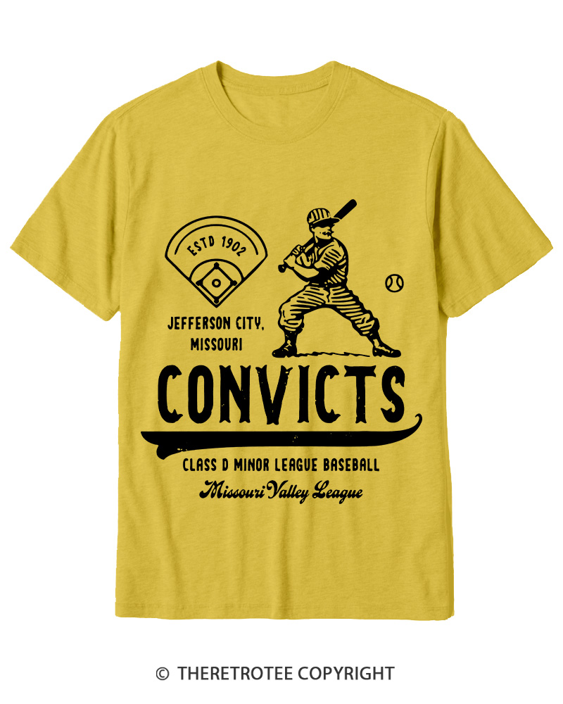 TheRetroTee 1900s River Valley Convicts Retro Cotton T-Shirt