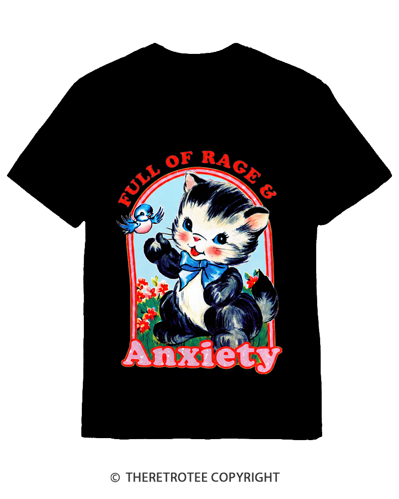 TheRetroTee Rage & Anxiety Humor 1970s Cotton T-Shirt